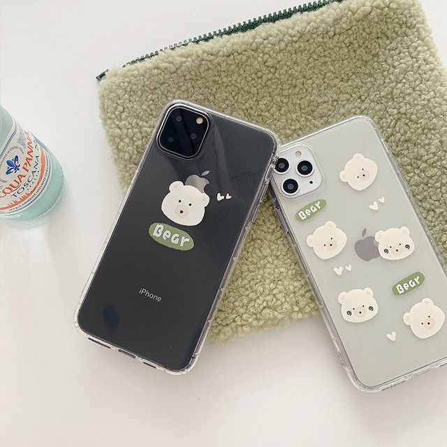 Cute Cartoon Animal Bears Transparent Case For iPhone