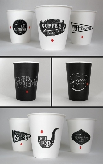 ::: HARDHAT DESIGN / COFFEE SUPREME REBRAND / TAKEOUT CUPS ::: #ink #packaging #chalk #illustration #coffee #cup