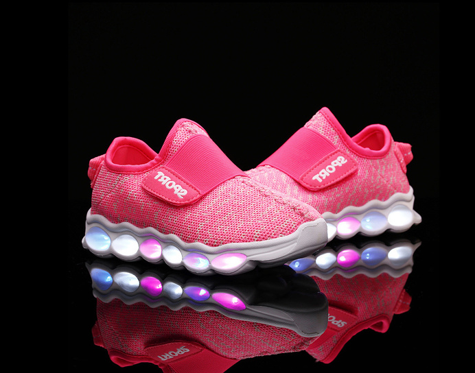 KIDS SPORTS FUN LUMINOUS SHOES PINK