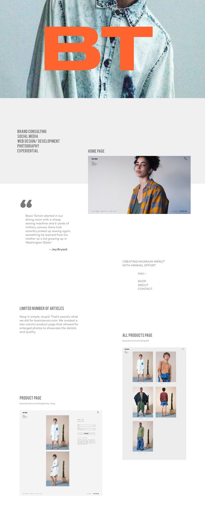 Basic Terrain - Branding / Consulting #roscoflevo #wethemus #jensanchez #bradfuture #webdesign #branding #photography #joybryant #creative agency
