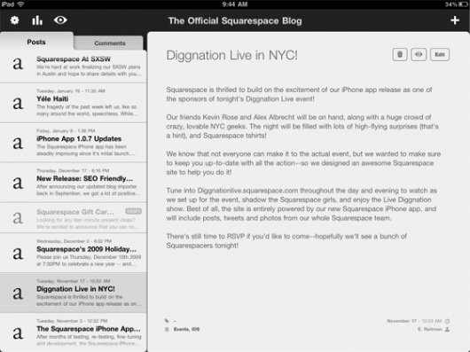 iPad - Squarespace #interface