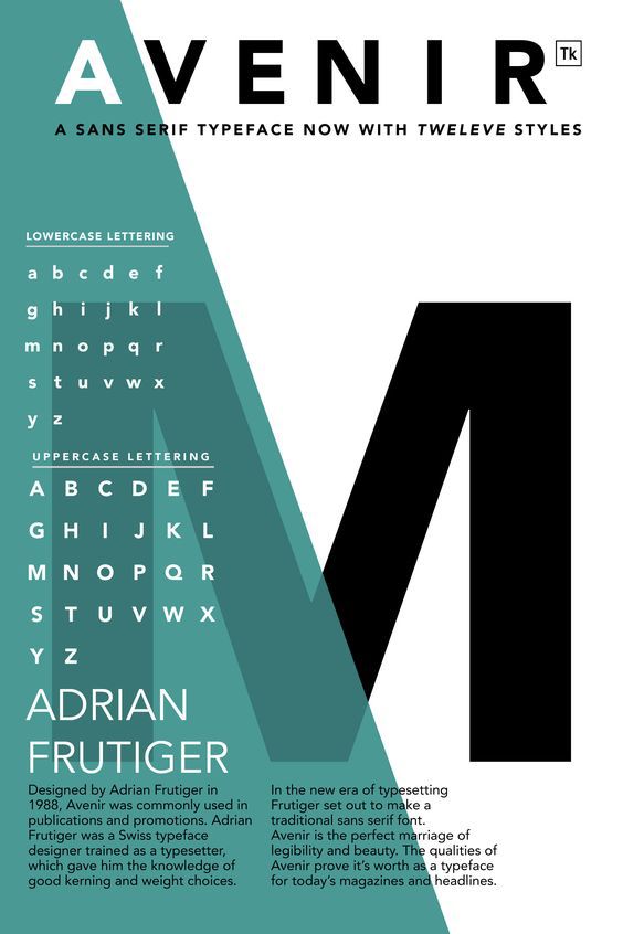 TYPE SPECIMEN POSTER :: AVENIR :: EMILY GORSKI