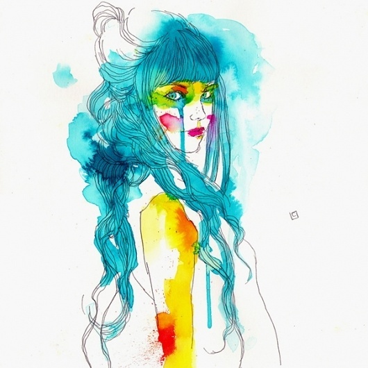 tumblr_lu3t3nLLeP1qz9v0to1_1280.jpg (JPEG Image, 600x600 pixels) #line #water #color #roset #conrad #women #illustration