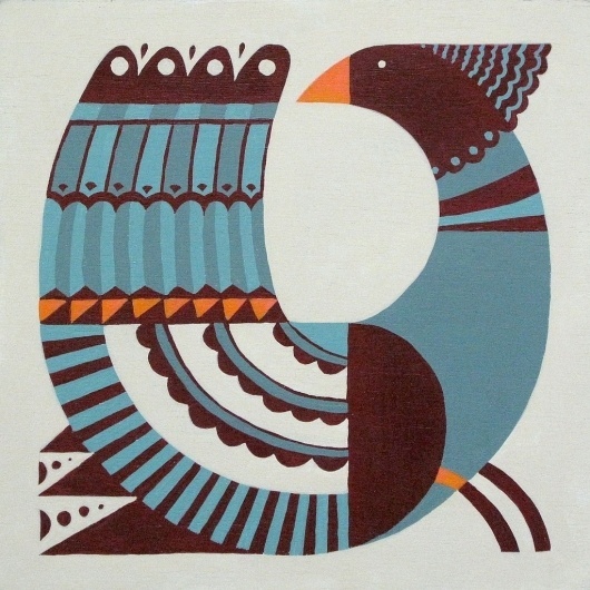 Good Old Days (blue) / Andrew Holder #andrew #paint #holder #bird