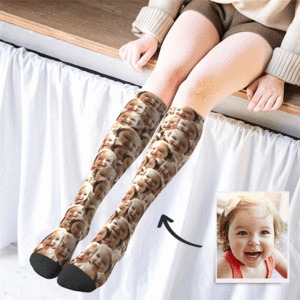 Custom Knee High Face Mash Socks