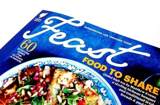 MagSpreads - Magazine Design and Editorial Inspiration: INTERVIEW - DAN PETERSON of SBS FEAST MAGAZINE #wordmark #sbs #food #cover #blue #magspreads #magazine #typography