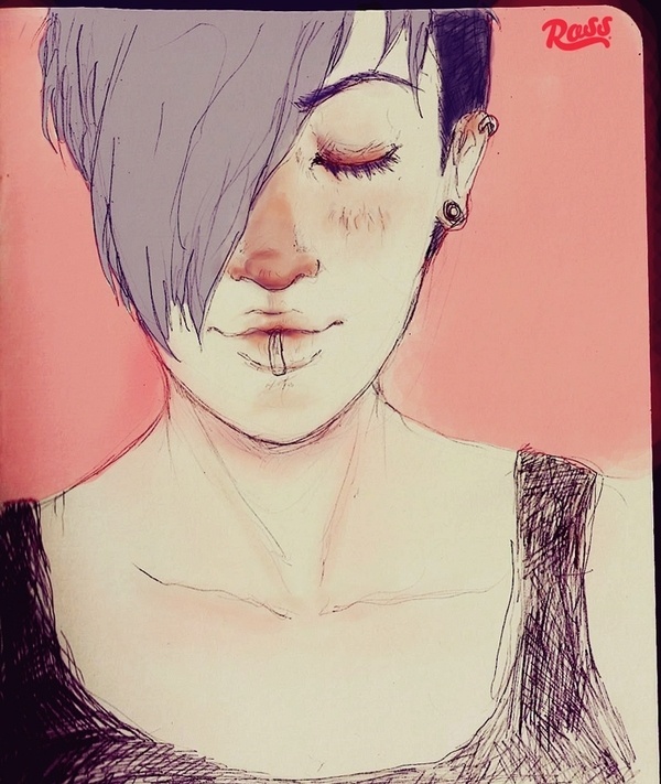 Moleskine Experimental - ross.mx #girl #draw #color #molekine #illustration