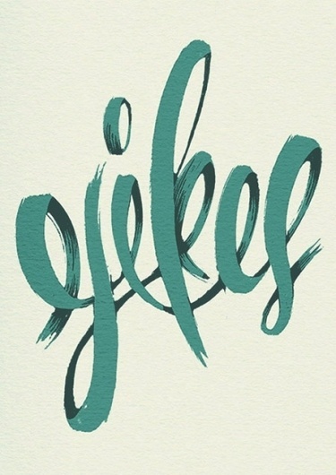 Typeverything.com Yikes poster by Michael... - Typeverything #calligraphy #retro #brush