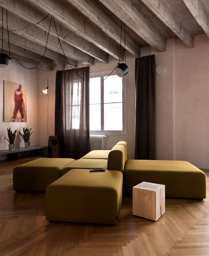Bratislava Loft Apartment by Studio GutGut bratislava loft like space #interior #sofa #seat #concrete #design #furniture