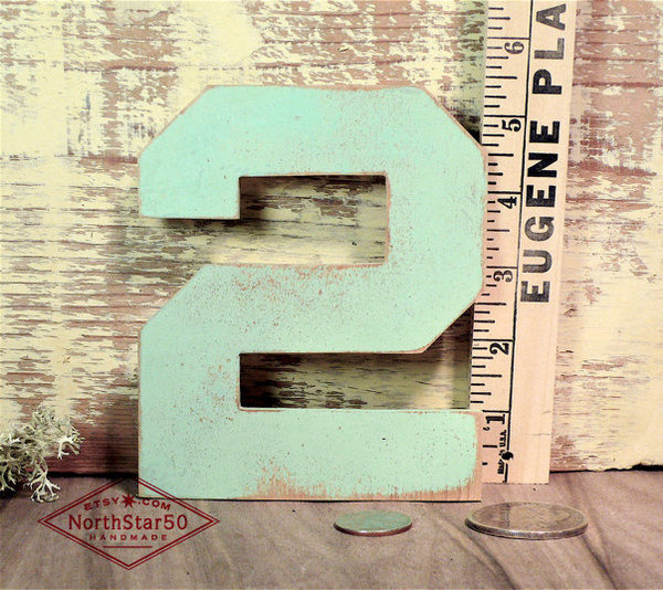 Rustic Vintage style Number '2' Wooden number #typography