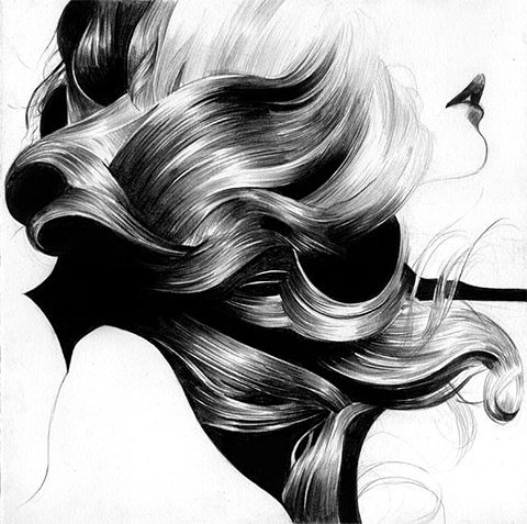 FFFFOUND! | hair_high.jpg (image) #hair #illustration #lip