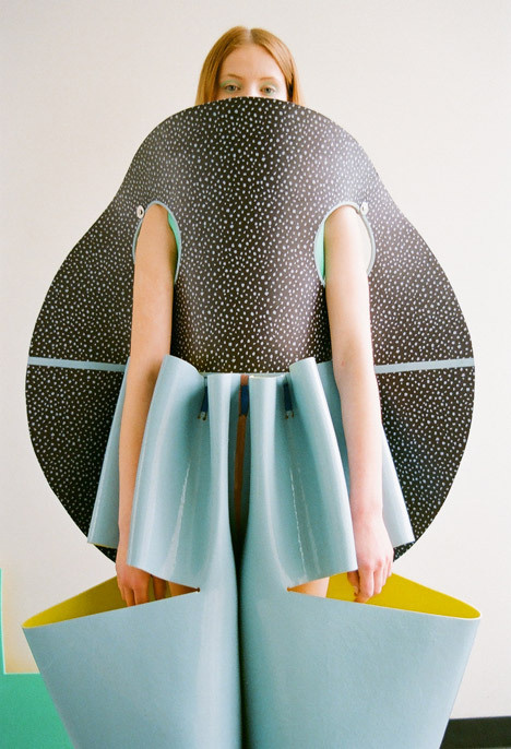 Valeska Valentina Jasso Collado Westminster graduate collection #fashion #colour #geometric #latex
