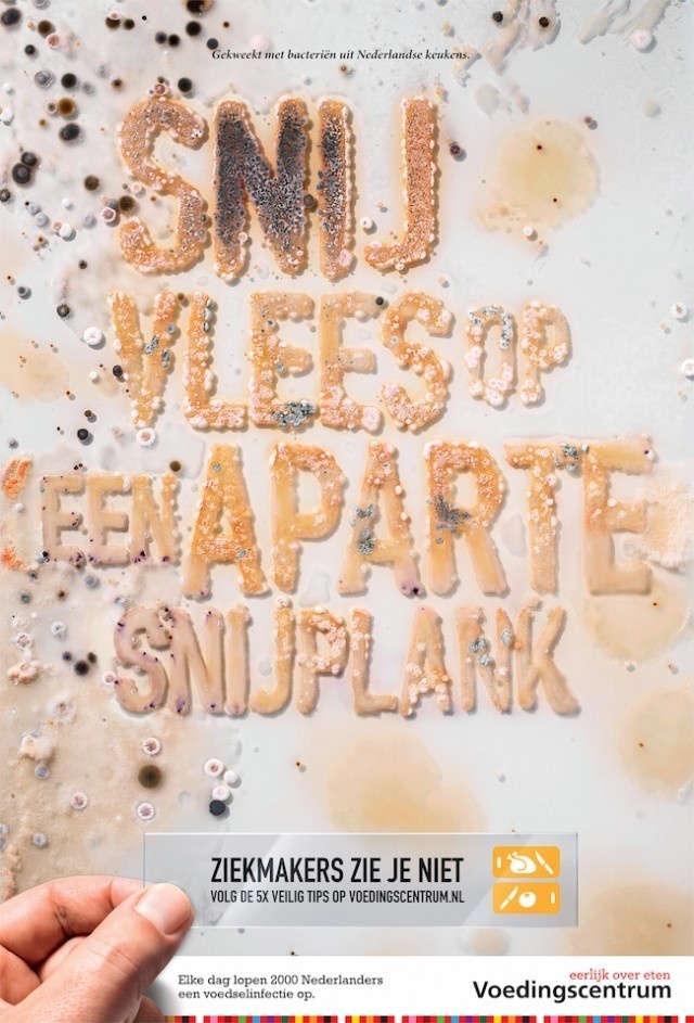 The Invisible Made Visible – A campaign grown with infectious bacteria – Fubiz™ #campaign #bacteria #poster