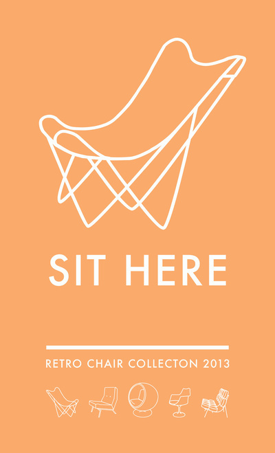 SIT HERE: Poster series #fonts #prints #retro #vintage #poster #art #typography