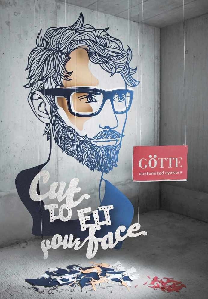 Cut to fit your face: Götte Customized Eyewear #inspiration #illustration #advertising