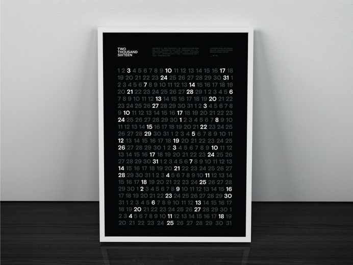 The Sundays Calendar - 2016 #calendar #2016 #print #poster #screenprint