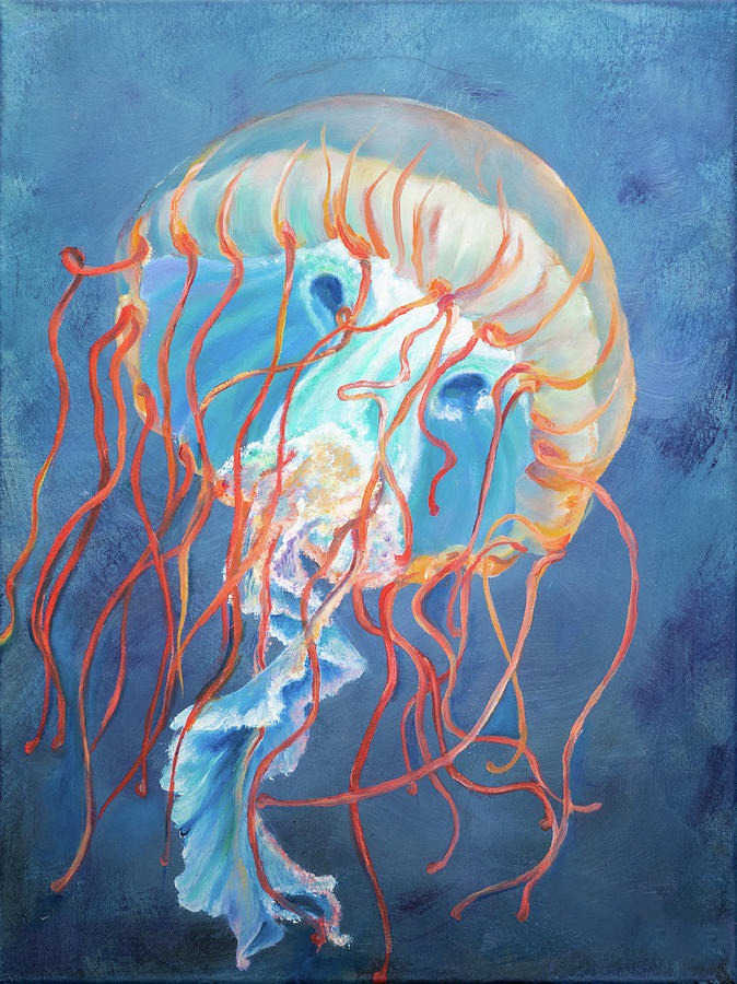 easy jellyfish painting & jellyfish paint by numbers