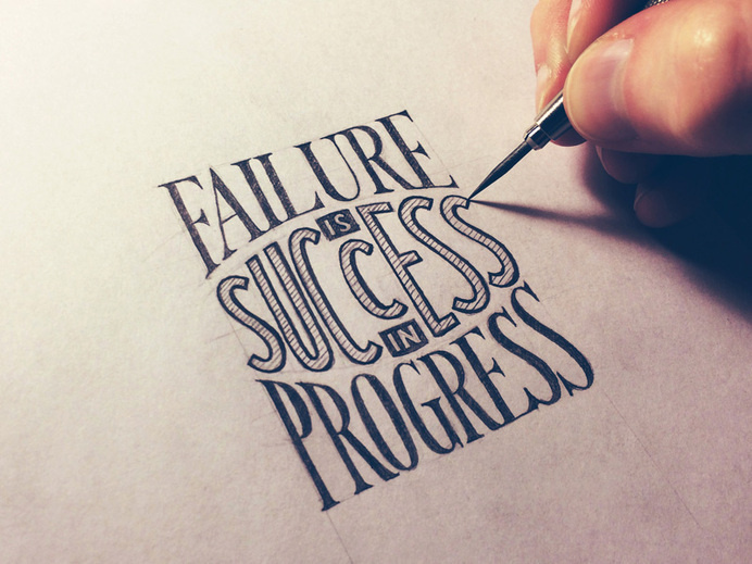 Failure Is Success In Progress #lettering #hand #typography
