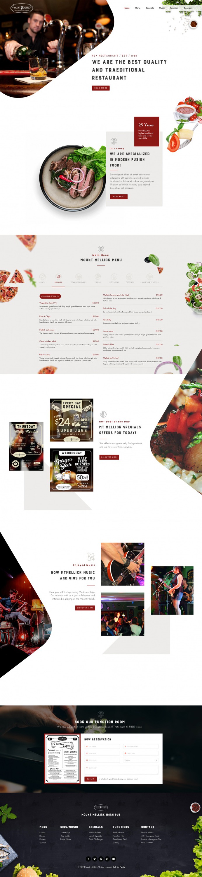 Food Restaurant Landing Page