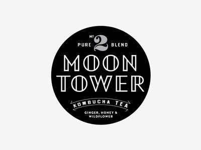 Dribbble - Moon Tower Kombucha by Luke Miller #logo #badge #moon tower