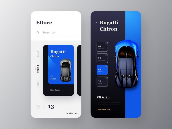 Bugatti Car Shop App