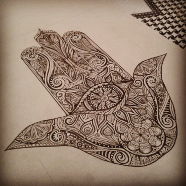Hamsa by Nadja Christin #hand #drawing #illustration #hamsa #detail #mandala