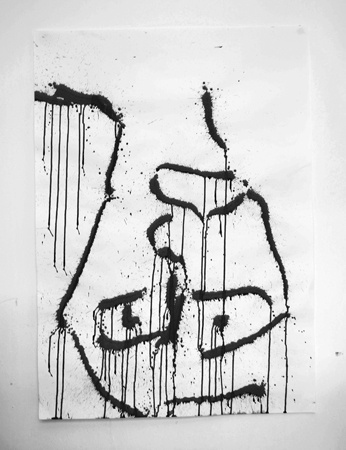 Jack Walsh #ink #white #falling #black #artwork #paint #jack #painting #and #man #face #walsh
