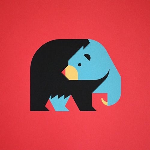 Bear Illustration by Always With Honor #illustration #animal #bear #geometric #icon #iconic