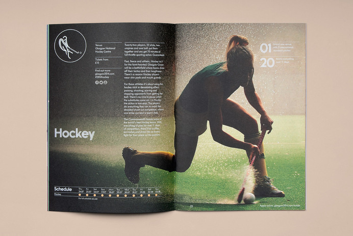 Tangent ­— Glasgow 2014 Ticketing Guide #print #brochure #guide #grid #layout #spread