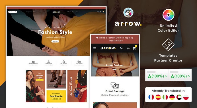 #Arrow - #Fashion #Boutique #Studio - #Prestashop #Responsive #Theme | #TemplateTrip #eCommerce #Website #Design #Template