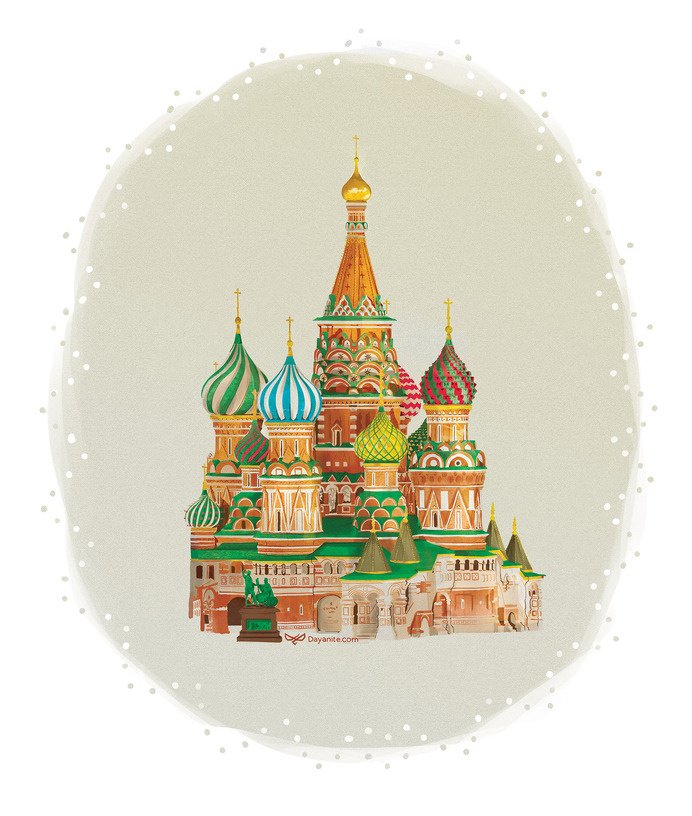 St Basil's Cathedral - Dayonite #city #mosques #illustration #domes #cathedral #buildings