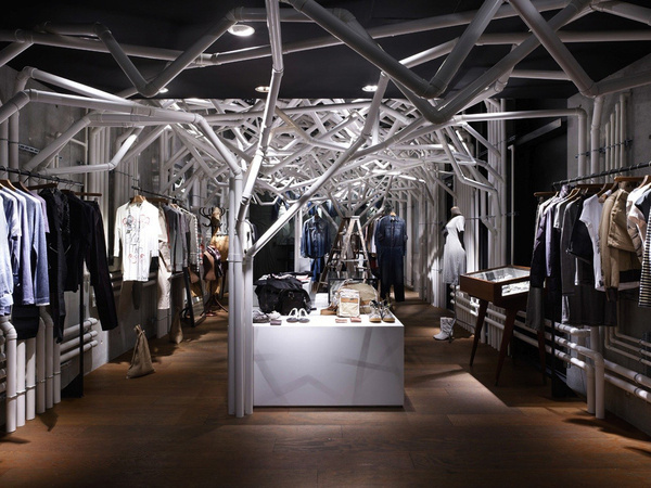 Nature Factory / Suppose Design Office #store #white #pipe #tree