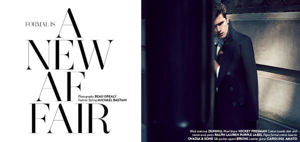 FORMAL IS A NEW AFFAIR Photographed by Beau Grealy Man Of The World Magazine #cover #fashion #man #editorial #magazine