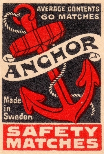 Anchor Safety Matches #packaging #retro #matches #vintage #anchor