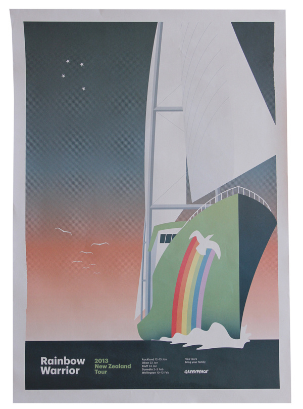 Greenpeace Rainbow Warrior 2013 – Walter Hansen #graphik #design #greenpeace #poster