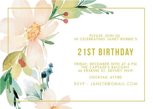 Floral Edge - Birthday Invitations #paperlust #birthday #invitation #birthdaycards #birthdayinvitation #design #floral #digitalcards #foils