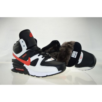 Nike Air Max 90 Black Black High Cut Shoes Fur for Winter White
