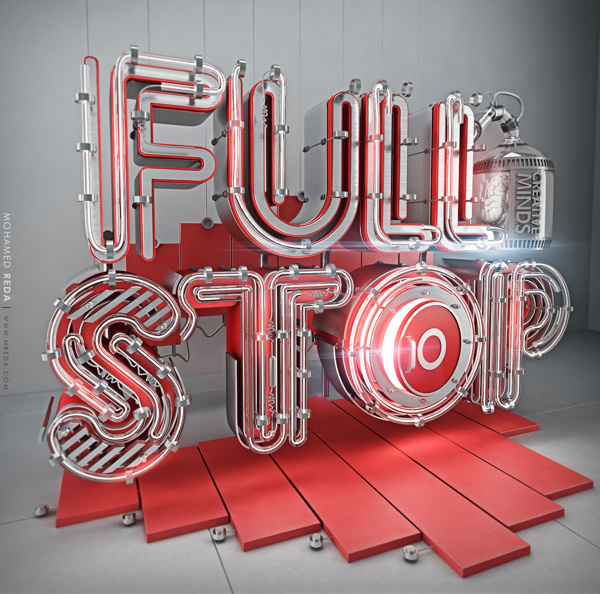 Fullstop on Behance #full stop #typo #3d