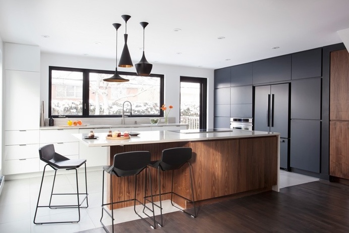 Interiors Designed in a Smoked Grey Palette with Warm Walnut Accents