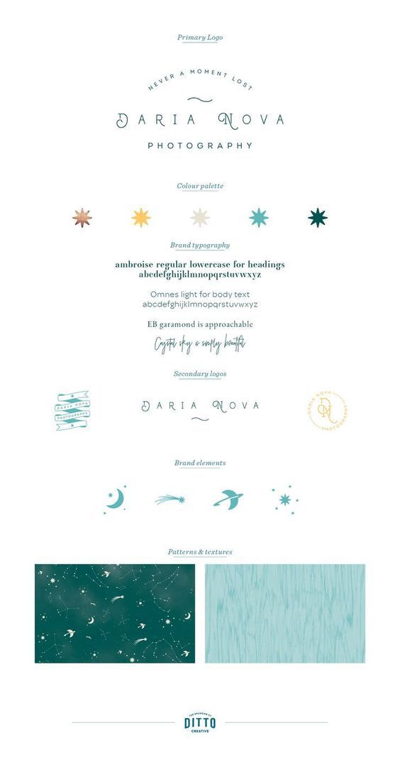 Daria Nova Photography, logo design and brand styling by Ditto Creative, boutique branding agency Kent