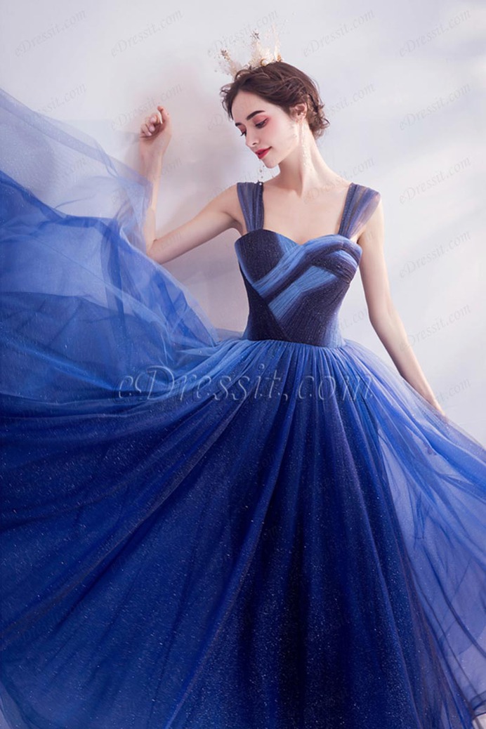 eDressit Sexy Pleated Bodice Elegant Shiny Tulle Prom Party Dress (36226605)