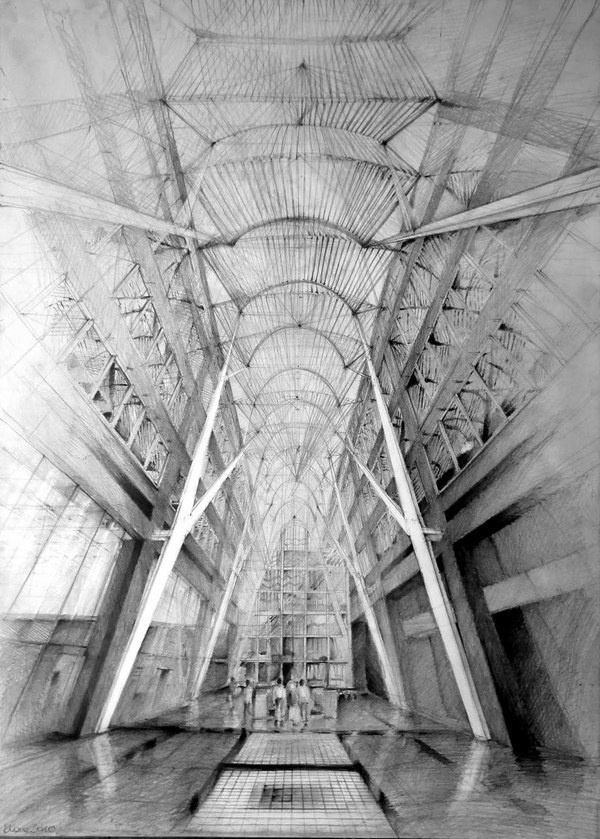 CJWHO ™ (Architectural Drawings by Klara Ostaniewicz ...) #drawings #amazing #white #design #black #illustration #architecture #art #and