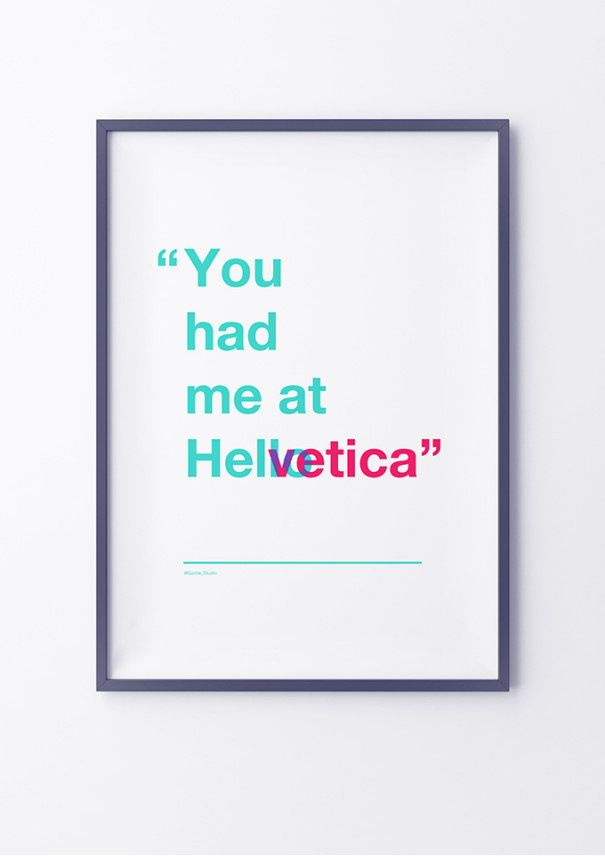 "You had me at Helvetica" print by Gorilla Studio #jerry #maguire #quote #print #poster #helvetica