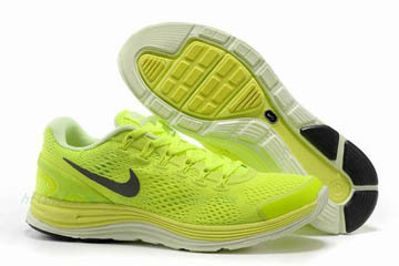 Mens Nike LunarGlide+ 4 Premium Fluorescent Green Shoes #shoes