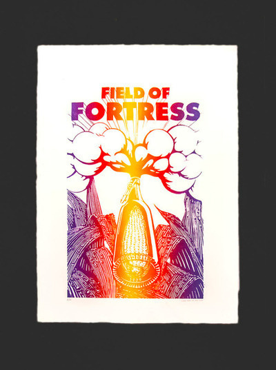 "Field of Fortress" Rainbow litography 56x76cm #explosion #rainbow #bottle #leaves #soda #lithography #sodafromthehut #litography #ritafortu