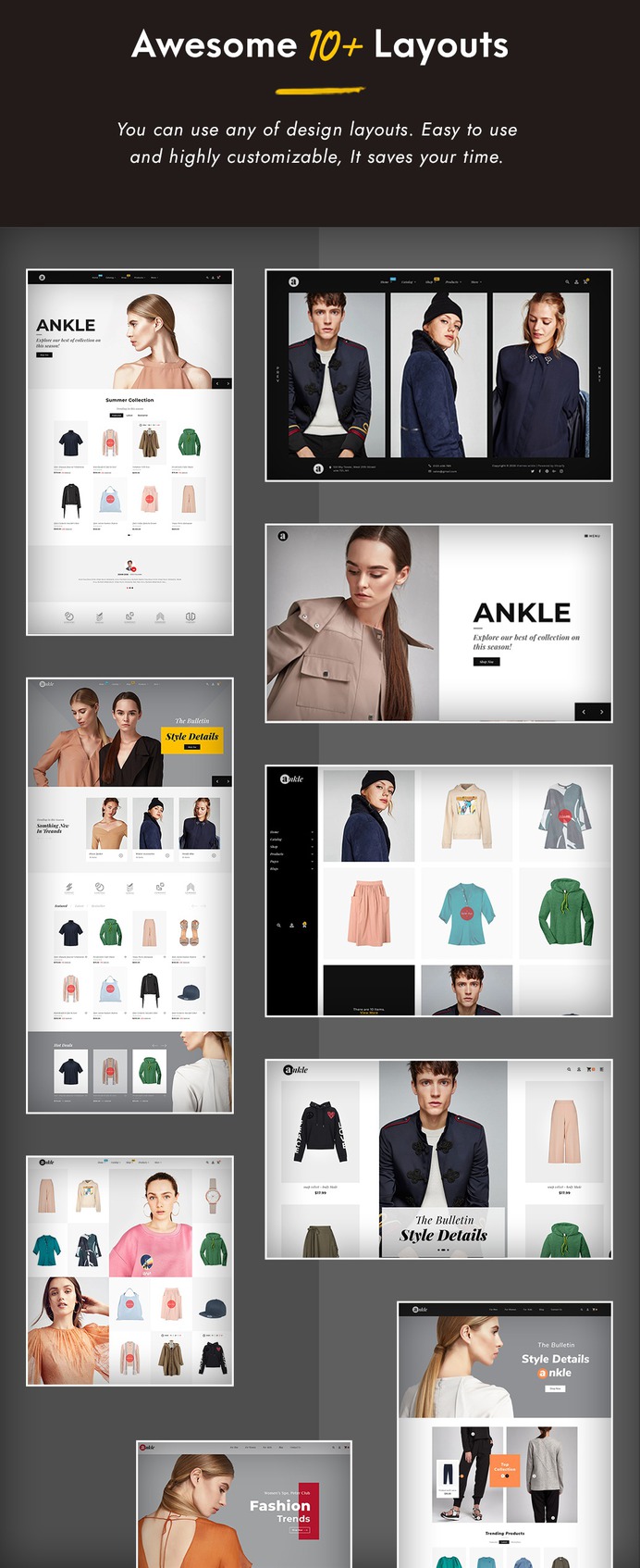 #ankle - #Fashion #Boutique - #Shopify Multi purpose Responsive #Theme | #TemplateTrip #eCommerce #Website #Design