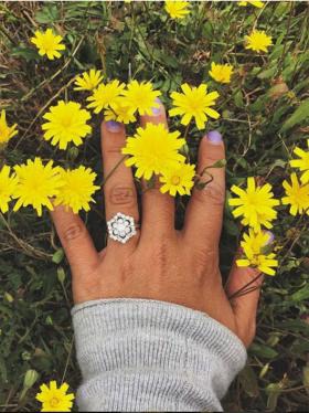 Stunning floral diamond engagement ring