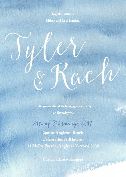 Beach themed engagement invitations to get your guests excited for warmer weather. Love a summer wedding! #paperlust #engagement #engagemen