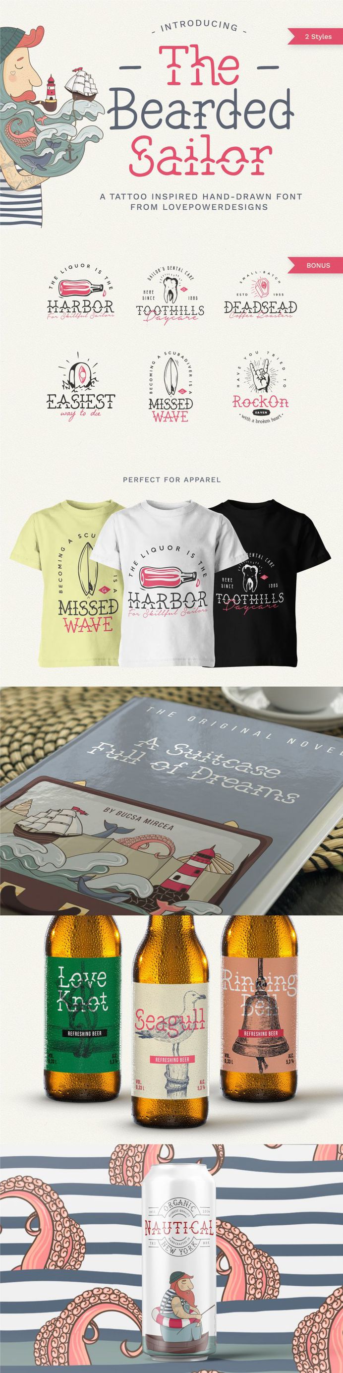 The Bearded Sailor – Tattoo Font