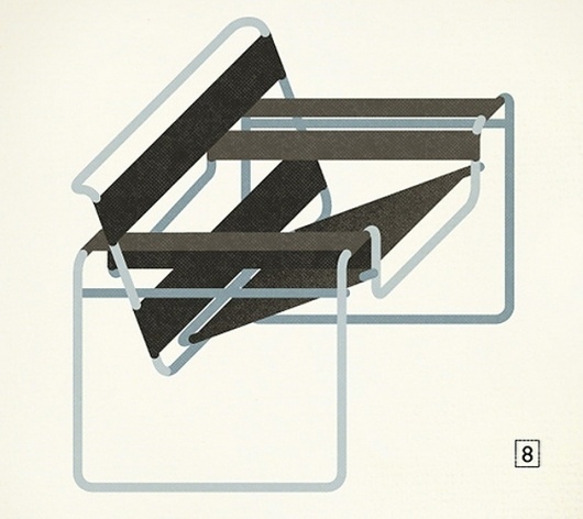 Modern Furniture Mid-Century Poster – Graphic Design, Illustration inspiration on MONOmoda #chair #illustration